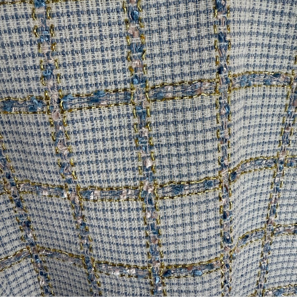 Rachel Zoe tweed blazer size: XL white and blue color With Gold Button - Picture 12 of 13